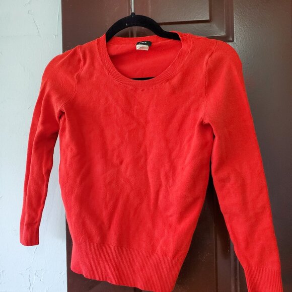 J. Crew red crewneck sweater sz XXS - Picture 1 of 5